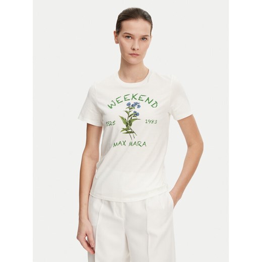 Weekend Max Mara T-Shirt Teiera 2515971052 Biały Regular Fit ze sklepu MODIVO w kategorii Bluzki damskie - zdjęcie 182648825