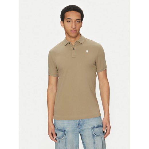 G-Star Raw Polo Dunda D11595-5864 6057 Khaki Slim Fit ze sklepu MODIVO w kategorii T-shirty męskie - zdjęcie 182648939