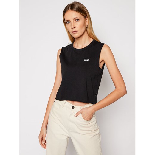 Vans Top Junior V Muscle Crop VN0A4DNG Czarny Cropped Fit ze sklepu MODIVO w kategorii Bluzki damskie - zdjęcie 182649017