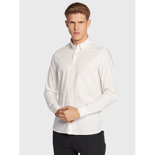 Solid Koszula 21103247 Biały Slim Fit ze sklepu MODIVO w kategorii Koszule męskie - zdjęcie 182649129