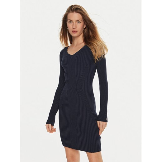 Guess Sukienka dzianinowa Isabella W4BK07 Z3HP2 Granatowy Slim Fit ze sklepu MODIVO w kategorii Sukienki - zdjęcie 182649157