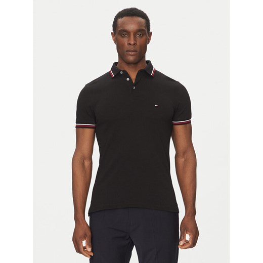 Tommy Hilfiger Polo Tipped MW0MW37346 Czarny Slim Fit ze sklepu MODIVO w kategorii T-shirty męskie - zdjęcie 182649189