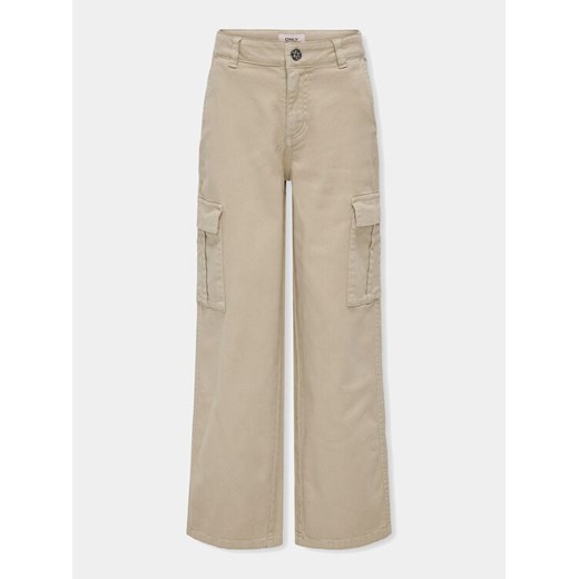 Kids ONLY Spodnie materiałowe Yarrow 15304049 Beżowy Straight Fit ze sklepu MODIVO w kategorii Spodnie dziewczęce - zdjęcie 182649356