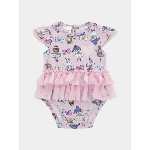 Guess Body S4RG11 KA6W4 Różowy Regular Fit ze sklepu MODIVO w kategorii Body niemowlęce - zdjęcie 182649429