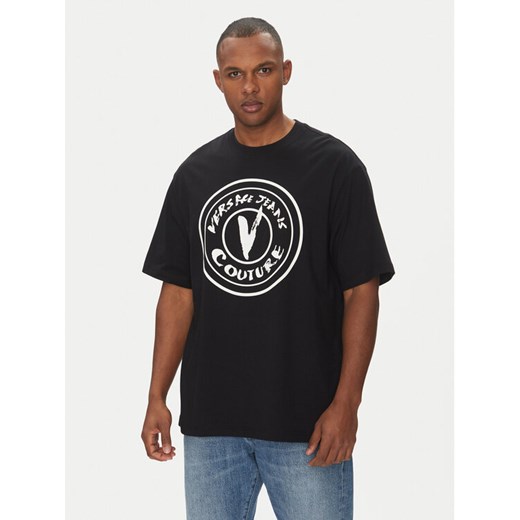 Versace Jeans Couture T-Shirt 78GAHE08 Czarny Regular Fit ze sklepu MODIVO w kategorii T-shirty męskie - zdjęcie 182649457