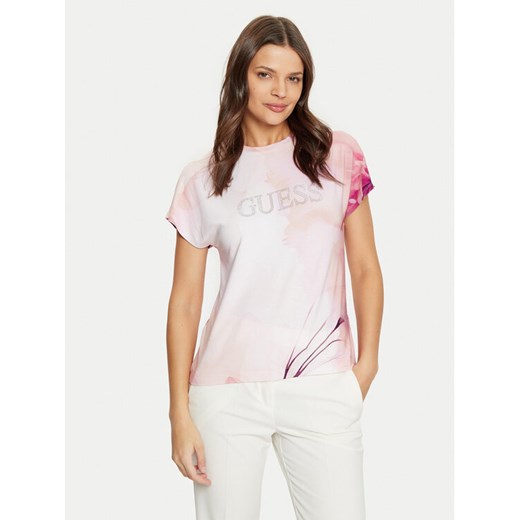 Guess T-Shirt W5RI09 K68D2 Różowy Regular Fit ze sklepu MODIVO w kategorii Bluzki damskie - zdjęcie 182649555