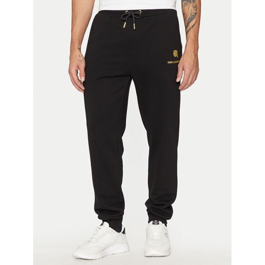 KARL LAGERFELD Spodnie dresowe 705461 551900 Czarny Regular Fit ze sklepu MODIVO w kategorii Spodnie męskie - zdjęcie 182649595