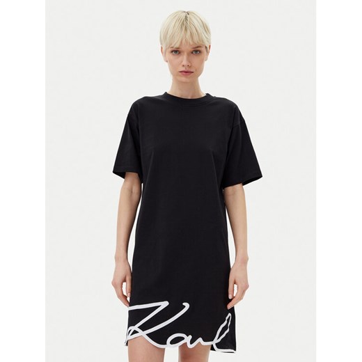 KARL LAGERFELD Sukienka codzienna A1W13001 Czarny Regular Fit ze sklepu MODIVO w kategorii Sukienki - zdjęcie 182649608