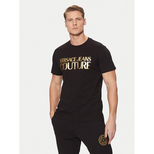 Versace Jeans Couture T-Shirt 78GAHT05 Czarny Regular Fit ze sklepu MODIVO w kategorii T-shirty męskie - zdjęcie 182649617