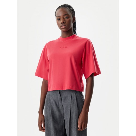 PINKO T-Shirt 104604 A2F8 O57 Czerwony Regular Fit ze sklepu MODIVO w kategorii Bluzki damskie - zdjęcie 182649648