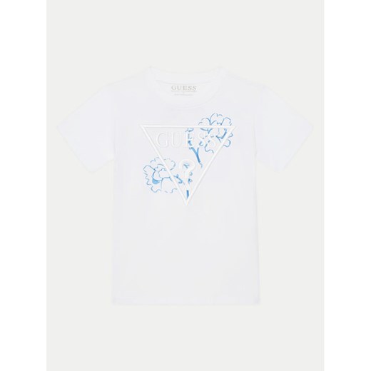 Guess T-Shirt L5GI09K 8HM4 Biały Regular Fit ze sklepu MODIVO w kategorii Bluzki dziewczęce - zdjęcie 182649688