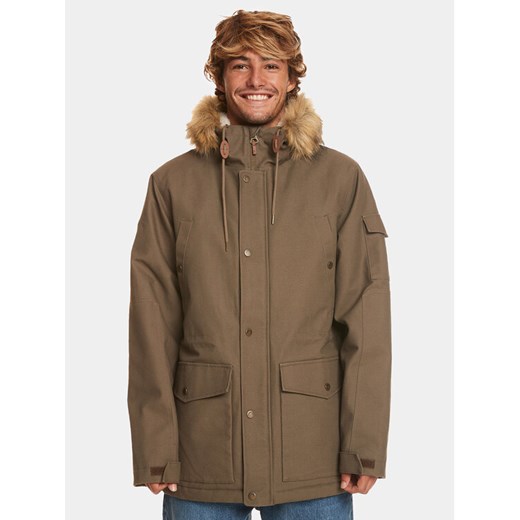 Quiksilver Kurtka zimowa Long Trip Jckt EQYJK03988 Brązowy Regular Fit ze sklepu MODIVO w kategorii Kurtki męskie - zdjęcie 182649755