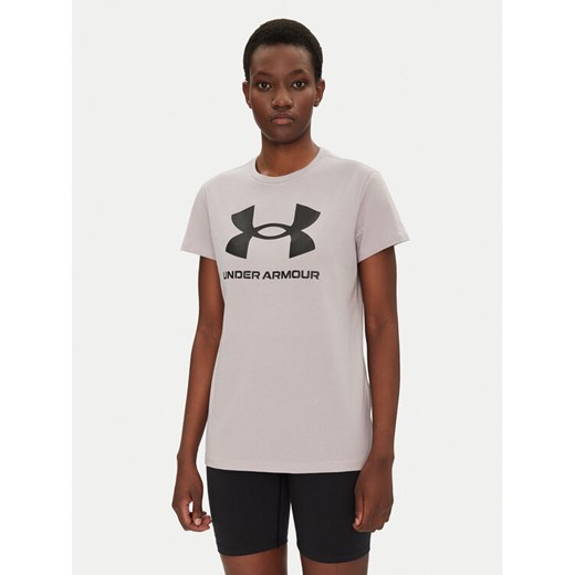 Under Armour T-Shirt Rival Logo SS 1356305 Szary Regular Fit ze sklepu MODIVO w kategorii Bluzki damskie - zdjęcie 182649769