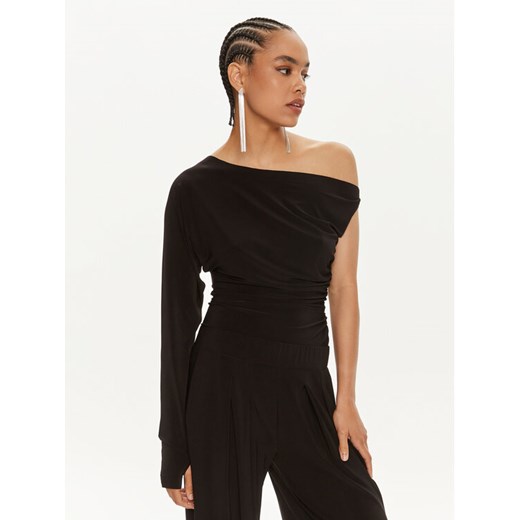 NORMA KAMALI Bluzka KK4236PLC85001 Czarny Slim Fit ze sklepu MODIVO w kategorii Bluzki damskie - zdjęcie 182649817