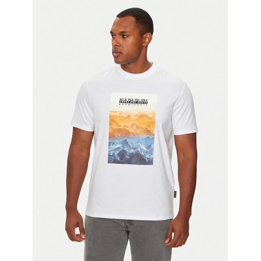 Napapijri T-Shirt S-Rollin NP0A4I3D Biały Regular Fit ze sklepu MODIVO w kategorii T-shirty męskie - zdjęcie 182649825