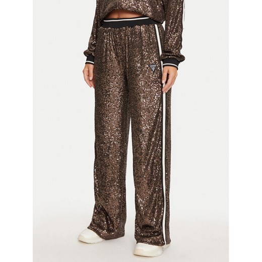 Guess Spodnie palazzo V4BB16 KCI90 Brązowy Relaxed Fit ze sklepu MODIVO w kategorii Spodnie damskie - zdjęcie 182649845