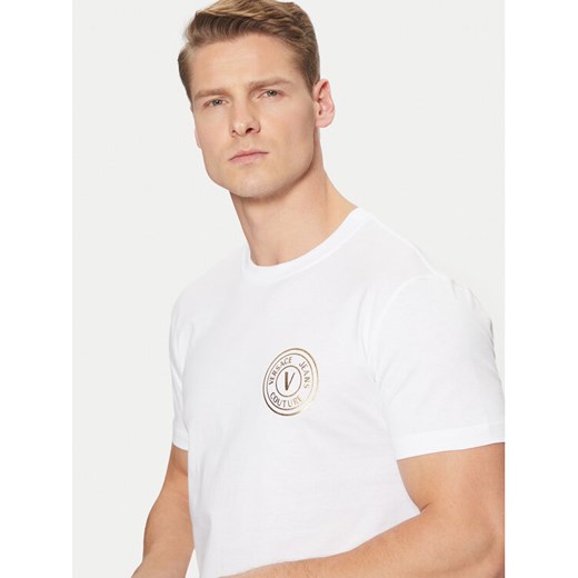 Versace Jeans Couture T-Shirt 78GAHT00 Biały Regular Fit ze sklepu MODIVO w kategorii T-shirty męskie - zdjęcie 182649886