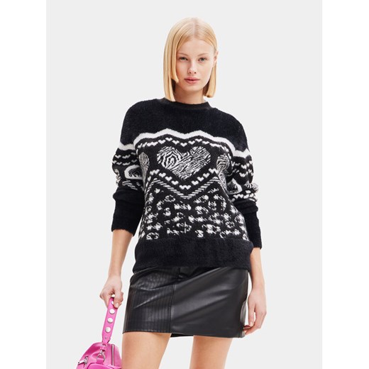 Desigual Sweter 23WWJF56 Czarny Regular Fit ze sklepu MODIVO w kategorii Swetry damskie - zdjęcie 182649938