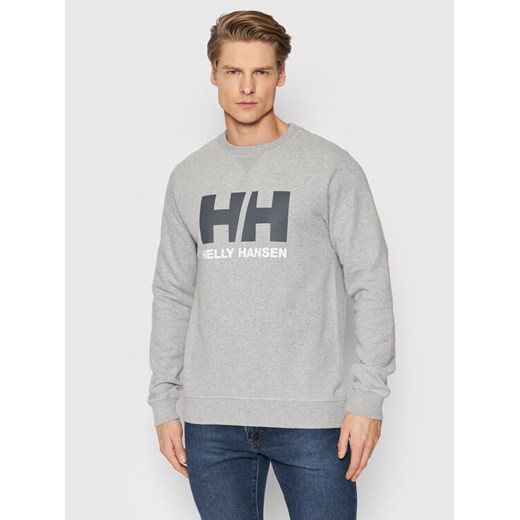 Helly Hansen Bluza Hh Logo Crew 34000 Szary Regular Fit ze sklepu MODIVO w kategorii Bluzy męskie - zdjęcie 182650077