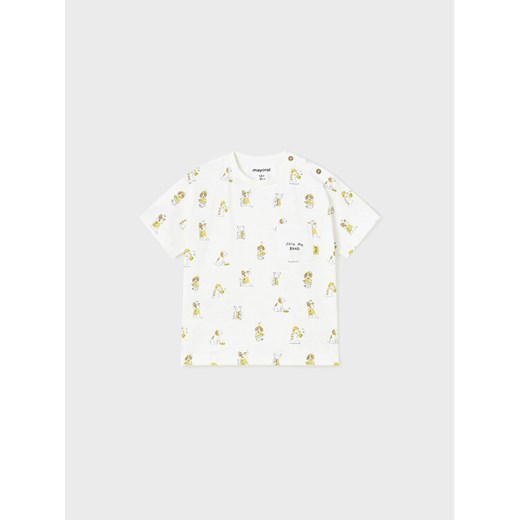 Mayoral T-Shirt 1016 Biały Regular Fit ze sklepu MODIVO w kategorii Koszulki niemowlęce - zdjęcie 182650159