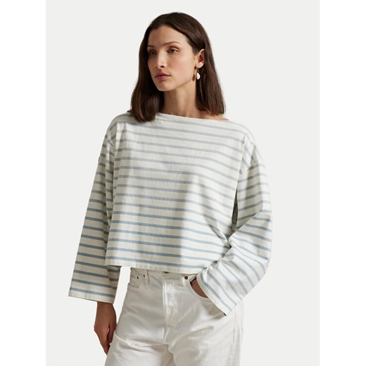 Polo Ralph Lauren Bluzka 211959103003 Écru Relaxed Fit ze sklepu MODIVO w kategorii Bluzki damskie - zdjęcie 182650278