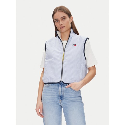 Tommy Jeans Kamizelka Tjw Reversible Teddy Vest DW0DW20233 Błękitny Regular Fit ze sklepu MODIVO w kategorii Kamizelki damskie - zdjęcie 182650369