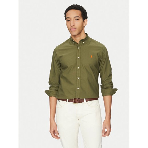 Polo Ralph Lauren Koszula 710960643001 Khaki Slim Fit ze sklepu MODIVO w kategorii Koszule męskie - zdjęcie 182650568