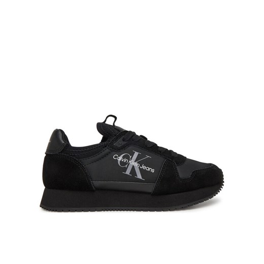 Calvin Klein Jeans Sneakersy Runner Sock Laceup Ny-Lth Wn YW0YW00840 Czarny ze sklepu MODIVO w kategorii Buty sportowe damskie - zdjęcie 182650579