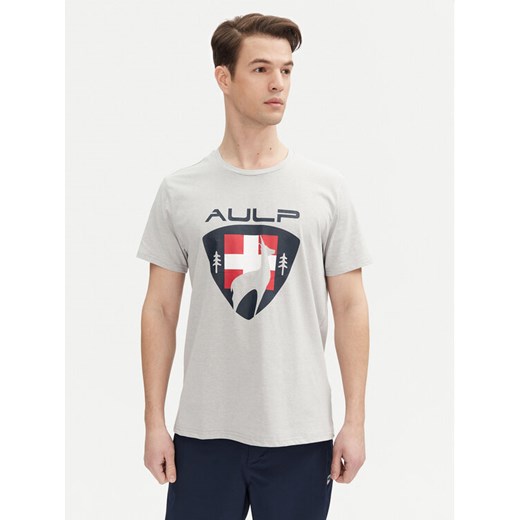 Aulp T-Shirt Roque Szary Regular Fit ze sklepu MODIVO w kategorii T-shirty męskie - zdjęcie 182650709