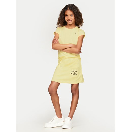 Tommy Hilfiger T-Shirt Essential KG0KG07052 Żółty Regular Fit ze sklepu MODIVO w kategorii Bluzki dziewczęce - zdjęcie 182650758
