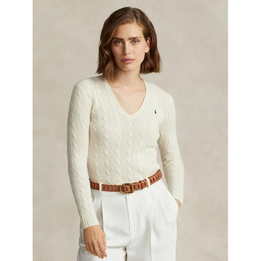 Polo Ralph Lauren Sweter 211910422001 Écru Regular Fit ze sklepu MODIVO w kategorii Swetry damskie - zdjęcie 182650768