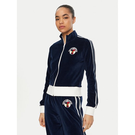Tommy Jeans Bluza Velvet DW0DW20565 Granatowy Slim Fit ze sklepu MODIVO w kategorii Bluzy damskie - zdjęcie 182650837