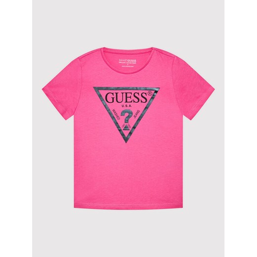 Guess T-Shirt K73I56 K8HM0 Różowy Regular Fit ze sklepu MODIVO w kategorii Koszulki niemowlęce - zdjęcie 182650838