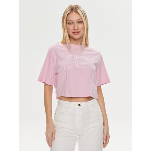 Guess T-Shirt Dakota V4GI13 JA914 Różowy Boxy Fit ze sklepu MODIVO w kategorii Bluzki damskie - zdjęcie 182650859