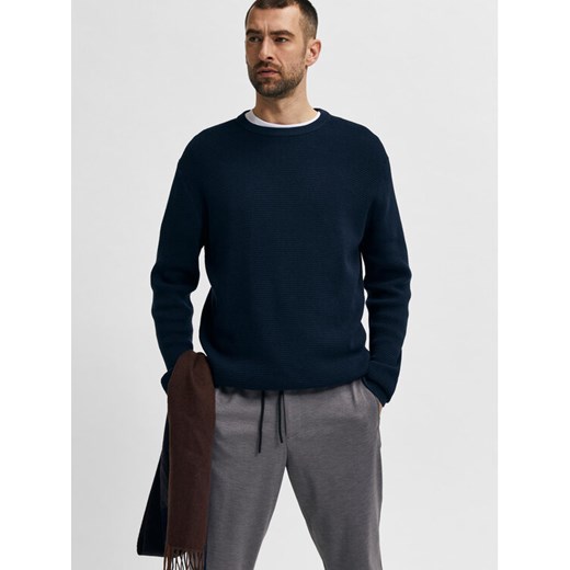 Selected Homme Sweter 16079776 Granatowy Regular Fit ze sklepu MODIVO w kategorii Swetry męskie - zdjęcie 182651048