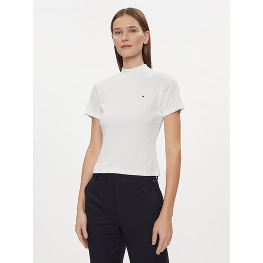 Tommy Hilfiger T-Shirt New Cody WW0WW40586 Biały Slim Fit ze sklepu MODIVO w kategorii Bluzki damskie - zdjęcie 182651215