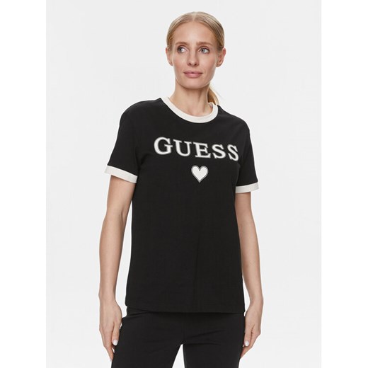 Guess T-Shirt Caryl V4RI04 K8FQ4 Czarny Regular Fit ze sklepu MODIVO w kategorii Bluzki damskie - zdjęcie 182651216