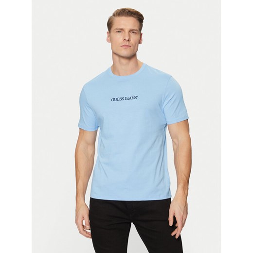 Guess Jeans T-Shirt M4YI52 K8HM0 Niebieski Slim Fit ze sklepu MODIVO w kategorii T-shirty męskie - zdjęcie 182651269