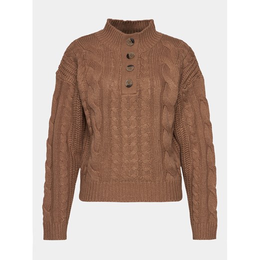 Brave Soul Sweter LK-286MOMPOX Brązowy Regular Fit ze sklepu MODIVO w kategorii Swetry damskie - zdjęcie 182651287