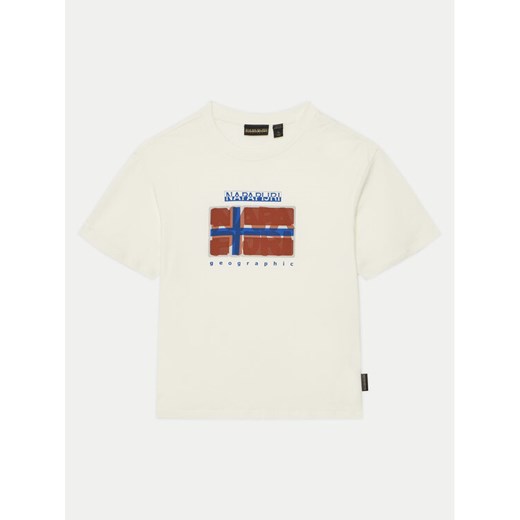 Napapijri T-Shirt S-Sella NP0A4IGX D Écru Regular Fit ze sklepu MODIVO w kategorii T-shirty chłopięce - zdjęcie 182651289