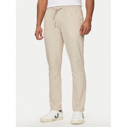 INDICODE Spodnie materiałowe Vitaly 60-332 Beżowy Regular Fit XL MODIVO