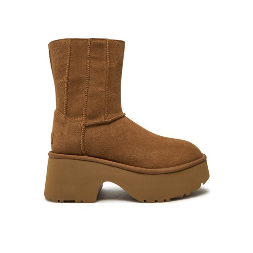 Ugg Botki W Classic Twin Seam New Heights 1158313 Brązowy ze sklepu MODIVO w kategorii Botki - zdjęcie 182651356