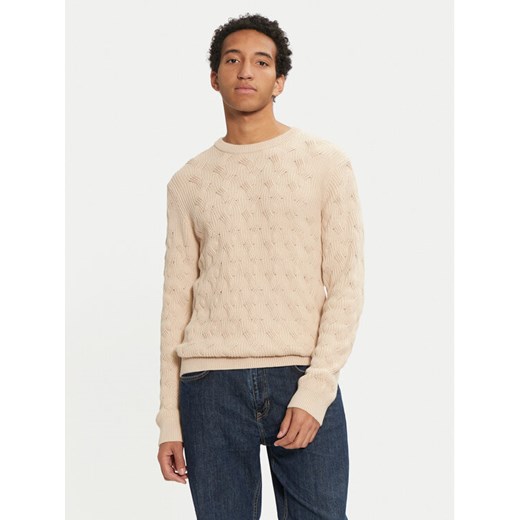 Selected Homme Sweter 16094503 Beżowy Regular Fit ze sklepu MODIVO w kategorii Swetry męskie - zdjęcie 182651449