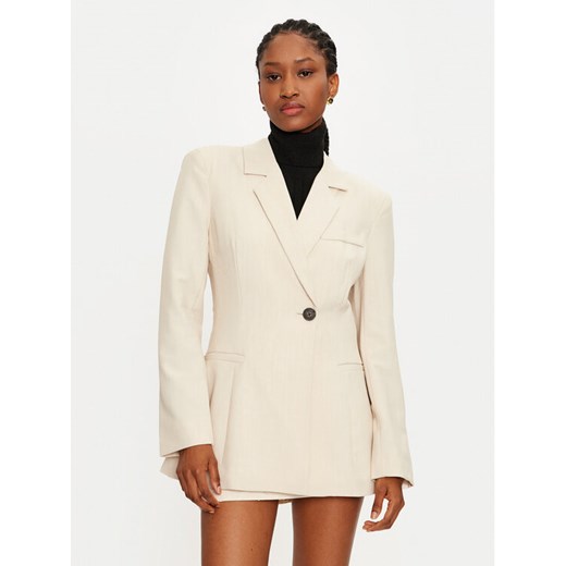 Vero Moda Marynarka Troian 10327345 Écru Slim Fit ze sklepu MODIVO w kategorii Marynarki damskie - zdjęcie 182651465