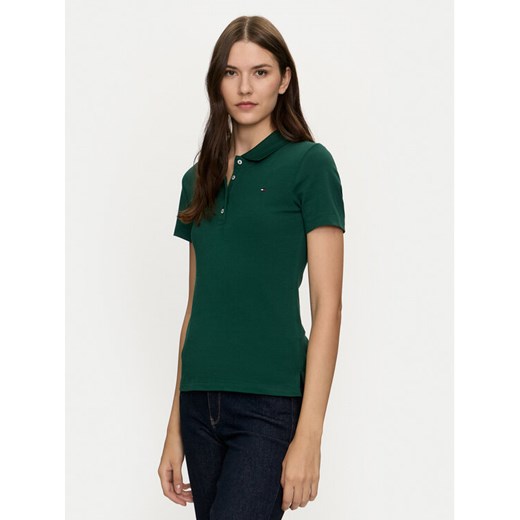 Tommy Hilfiger Polo 1985 WW0WW43225 Zielony Slim Fit ze sklepu MODIVO w kategorii Bluzki damskie - zdjęcie 182651587