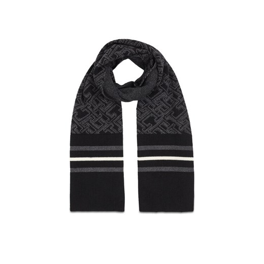 Tommy Hilfiger Szalik Monogram Aop Scarf AM0AM12110 Czarny ze sklepu MODIVO w kategorii Szaliki męskie - zdjęcie 182651678
