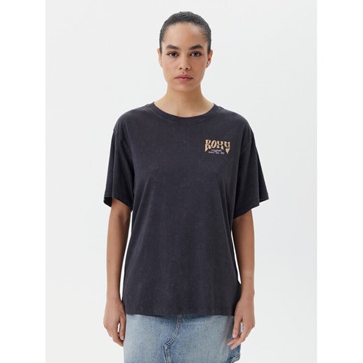 Roxy T-Shirt ERJZT05905 Szary Oversize ze sklepu MODIVO w kategorii Bluzki damskie - zdjęcie 182651888