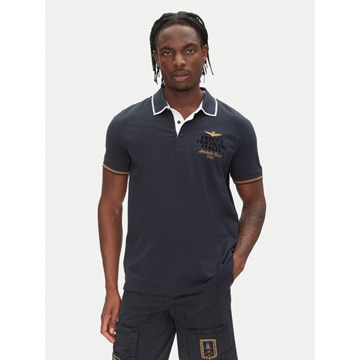 Aeronautica Militare Polo 251PO1859P191 Granatowy Regular Fit ze sklepu MODIVO w kategorii T-shirty męskie - zdjęcie 182651926