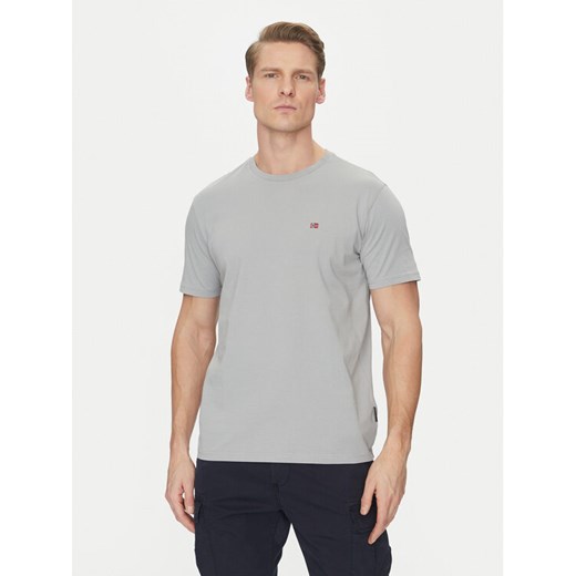 Napapijri T-Shirt Salis NP0A4H8D Szary Regular Fit ze sklepu MODIVO w kategorii T-shirty męskie - zdjęcie 182652006