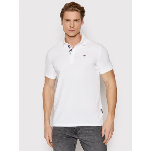 Napapijri Polo Eolanos 3 NP0A4GB3 Biały Regular Fit ze sklepu MODIVO w kategorii T-shirty męskie - zdjęcie 182652026